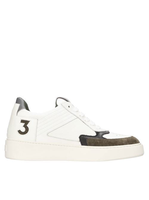 Leather sneakers BLOCKS79 | STREET EASY VER.02BIANCO-VERDE-GRIGIO